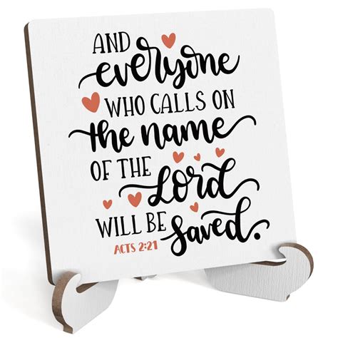 Bible Verse Table Desk Decor Inspirational Rustic Christian Wood Sign ...