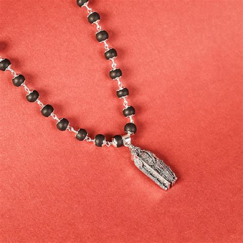 Lord Murgan Shakti Pendant with Silver Capped Karungali – Divine Hindu