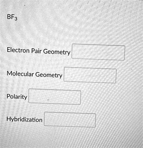 SOLVED: Electron Pair Geometry Molecular Geometry Polarity ...