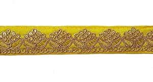 Zenith Golden Embroidery Border On Fabric for Dress/Sarees/Blouses ...