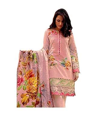 Buy Madeesh Pakistani Suits for Women/girls, Pure Cotton, Neck ...