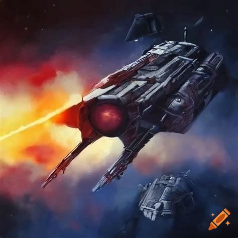 Space ship crashing on earth at midnight on Craiyon