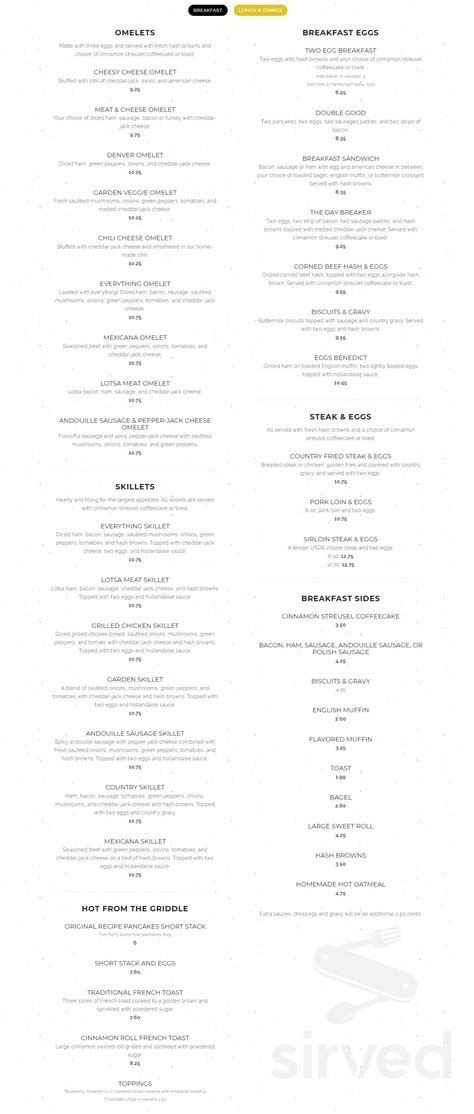 Randy's University Diner menu in Fargo, North Dakota, USA