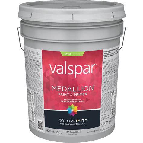 Valspar Medallion 100% Acrylic Paint & Primer Satin Exterior House ...