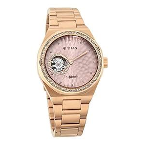 Titan Animalia Rose Gold Dial Women Analog Watch with Stainless Steel ...