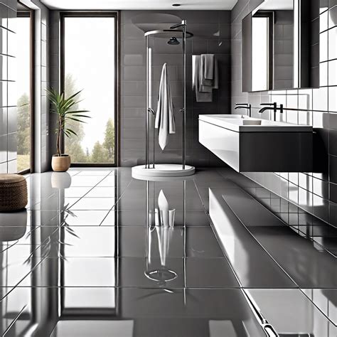 Gloss Grey Bathroom Tiles
