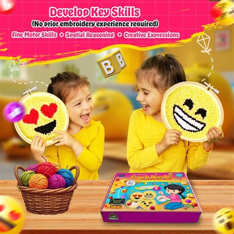 Kreeda Punch Needle Emogi Making-Embroidery Kit – Romjee Sports Llp