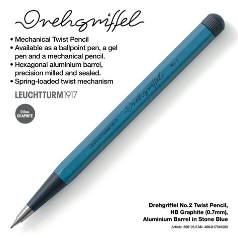 LEUCHTTURM1917 0.7mm Mechanical Clutch Pencil | Graphite HB Lead | Dre