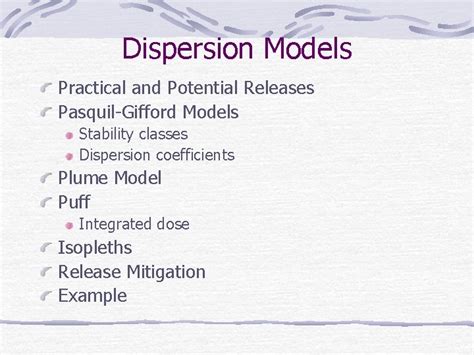 Image result for Dispersion Models