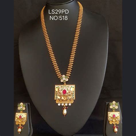 Kala Creation Copper Gold Plated Long Necklace Set – JewelEMarket