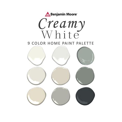 Benjamin Moore Creamy White Paint Color Palette, Best White, Creamy ...