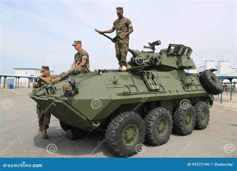 US Marines on Light Armored Reconnaissance Vehicle LAV-25 Editorial ...