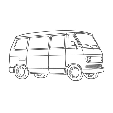 Volkswagen Karosserie Van Coloring Page Outline Sketch Drawing Vector, Wing Drawing, Ring ...