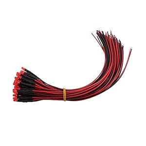 50Pcs 3/5/10mm Pre-Wired Diffused LED Diodes Multi Colors Light DC 9 ...