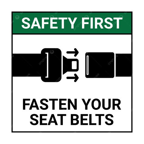 Seat Belt Safety Logo Transportation Traffic Safety Sign Stop Fasten