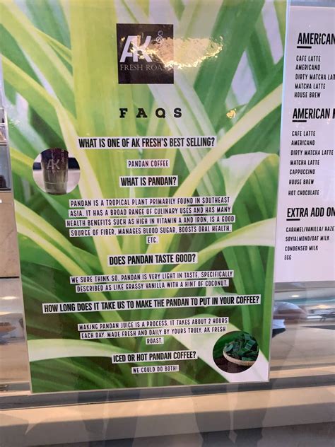 Menu at AK Fresh Roast pub & bar, San Gabriel