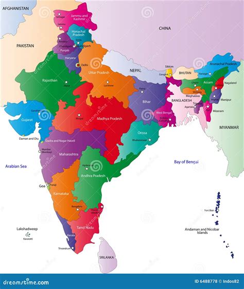 Map Of India With Neighbouring Countries And Territories. Indian Map ...