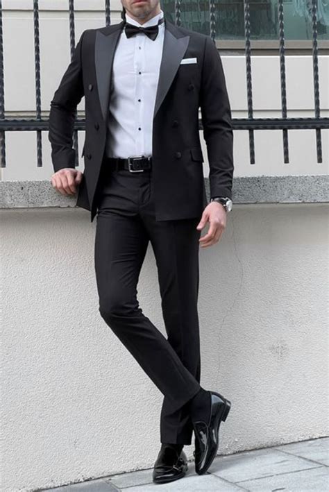 Tuxedo Black Suit 2 Piece Black Suit Wedding Suit Black Man Sainly