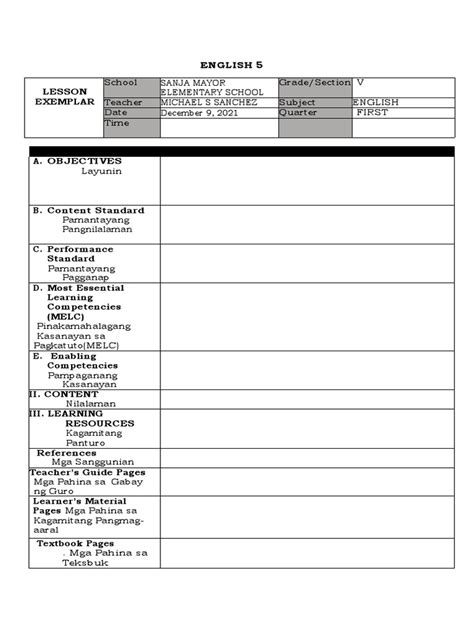 What Is Lesson Exemplar 的图像结果