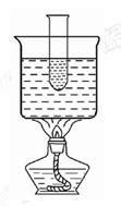 如图所示，用酒精灯给烧杯加热，使烧杯内的水不断地沸腾，则插在烧杯中