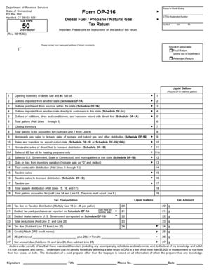 Fillable Online ct Form OP-216, Diesel Fuel/Propane/Natural Gas Tax ...
