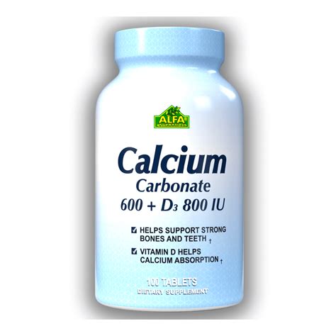 Calcium 600MG + Vitamin D 800 IU - Bone & Joint support - 100 tablets ...