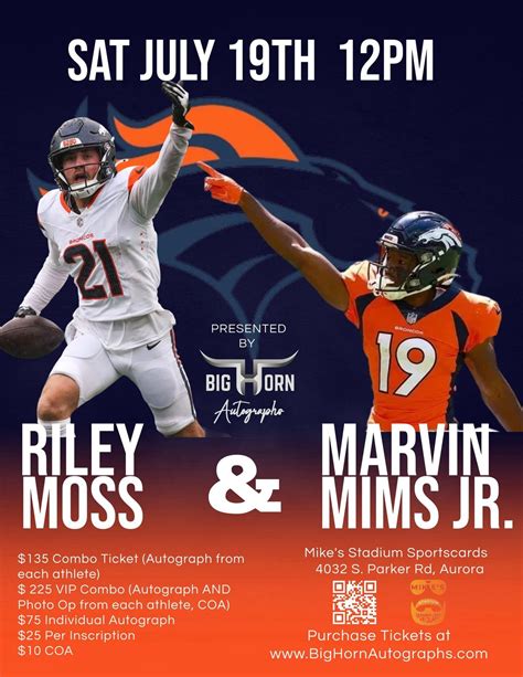 Riley Moss and Marvin Mims Jr autograph signing , Mike's Stadium ...