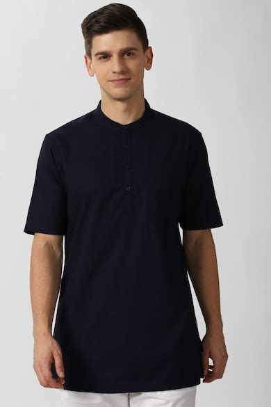 Buy Men Navy Solid Casual Kurta Online - 658617 | Peter England
