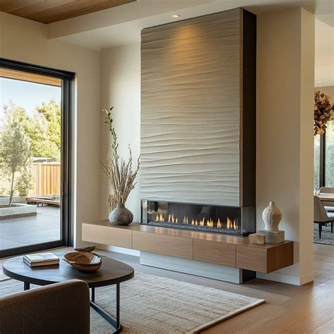 These newly designed living areas showcase fireplaces with minimalist ...