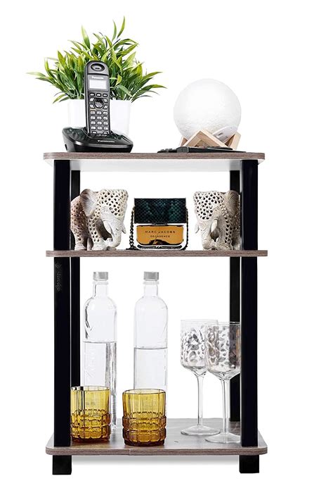 Ash & Roh 3-Tier Turn-N-Tube End Table-MDF Engineered Wood Side Table ...