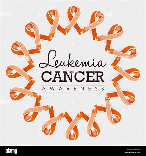 Leukemia cancer awareness typography design with mandala made of orange ...