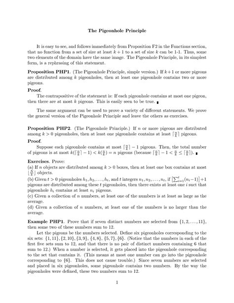 Pigeonhole - Thus, some two elements of the domain have the same image ...