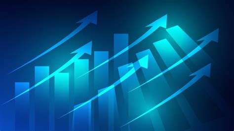 bar chart with uptrend arrow show growth of business performance and ...
