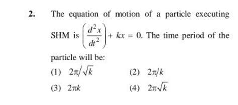 Equation Of Motion Shm