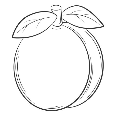 Peach Clipart Black And White