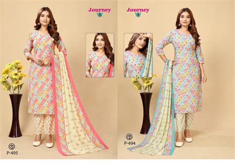 P 494 N 495 Journey Design Chanderi Readymade Pant Style Suits – Kavya ...