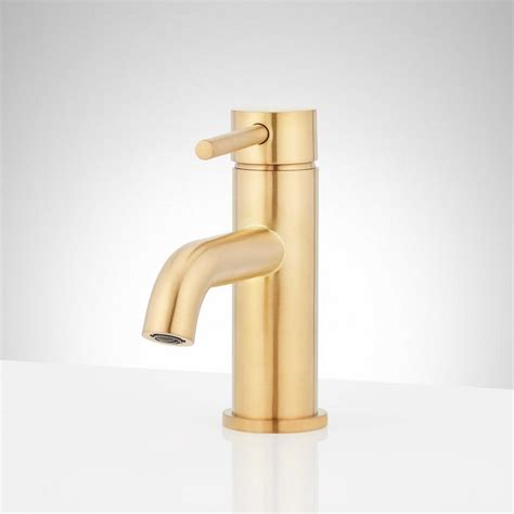 Lexia Single-Hole Bathroom Faucet - Brushed Gold | Signature Hardware