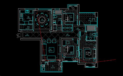 家装CAD图纸[170],现代风格3室2厅CAD施工图 福泉小区-齐生设计职业学校