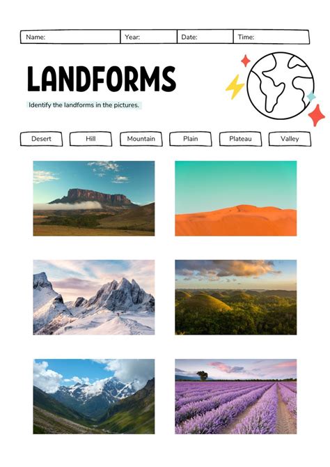 Landform Map Worksheet 的图像结果