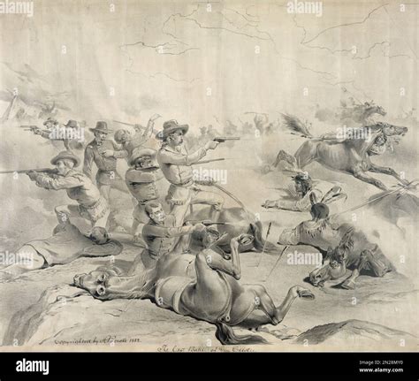 An illustration of Custer's Last Stand. A portrait of General George ...