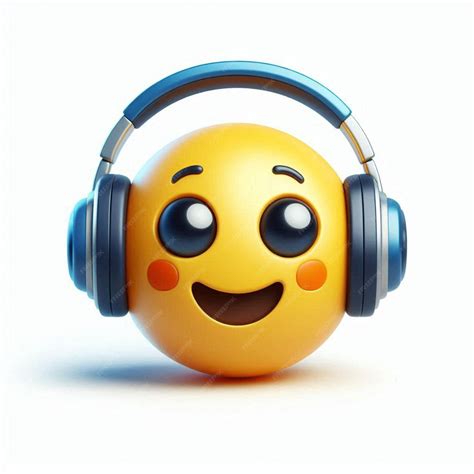 Clipart of emoji wearing headphone | Premium AI-generated image