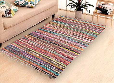Buy The Crafts Heaven Traditional Design Multi Purpose chindi Rug for ...