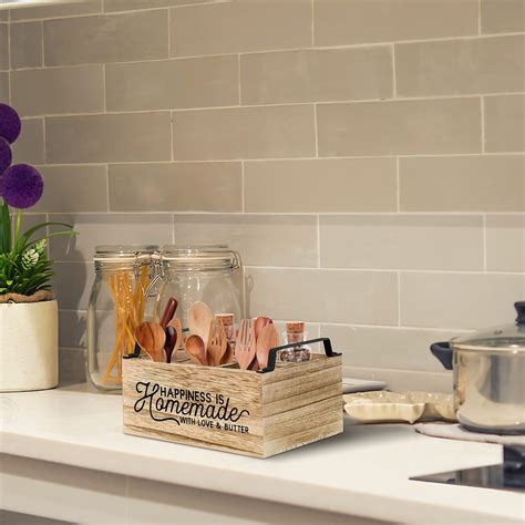 Kitchen Countertop Utensil Holder, Rustic Kitchen Utensil Caddy ...