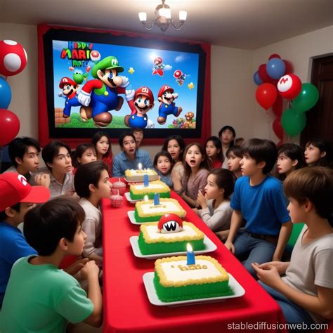 Mario Movie Birthday Party | Stable Diffusion Online