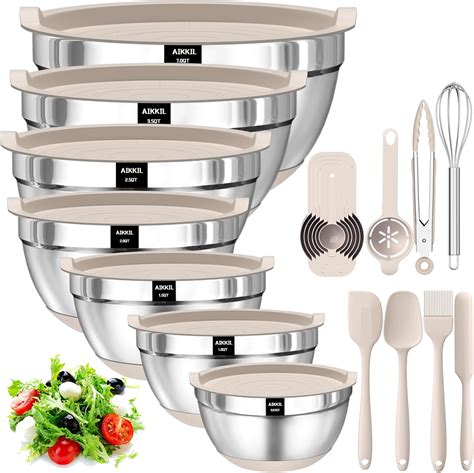 Save 46% • Stainless Steel Nesting Mixing Bowls with Silicone Bottoms and Lids