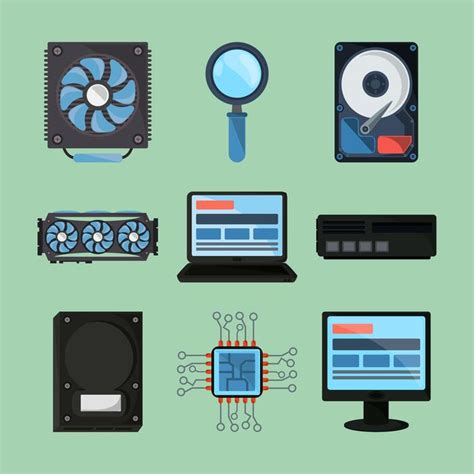 Vector Image of Computer System with Basic Components 的图像结果