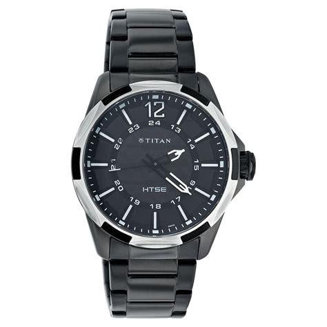 Buy Online Titan Solar Powered Black Dial Quartz Metal Strap watch for ...