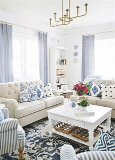 Blue White Living Rooms by A Blue And White Living Room With Sparkle Blue White Living Rooms
