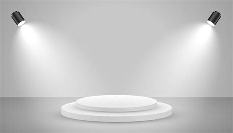 Free Vector | Realistic podium platform background with glowing light ...
