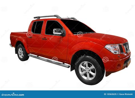 Red pick-up truck stock image. Image of truck, long, isolated - 10363635